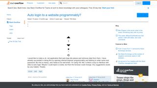 
                            4. Auto login to a website programmably? - Stack Overflow