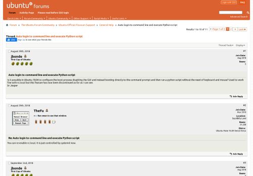 
                            13. Auto login to command line and execute Python script - Ubuntu Forums