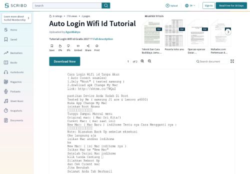 
                            10. Auto Login Wifi Id Tutorial - Scribd