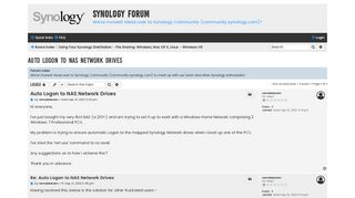 
                            2. Auto Logon to NAS Network Drives - Synology Forum