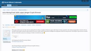 
                            6. Auto Mining 8 kali lebih cepat dengan Crypto Browser | Forum ...