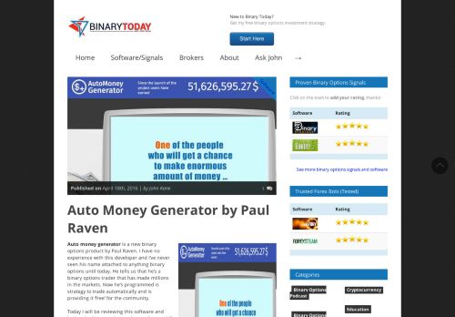 
                            5. Auto Money Generator by Paul Raven | Binary Today