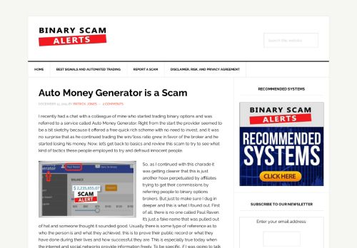 
                            4. Auto Money Generator is a Scam | Binary Scam Alerts