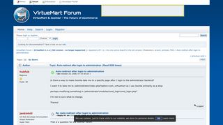 
                            6. Auto-redirect after login to administration - VirtueMart Forum