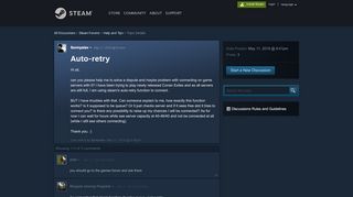 
                            3. Auto-retry :: Help and Tips - Steam Community