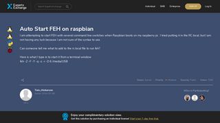 
                            2. Auto Start FEH on raspbian - Experts Exchange