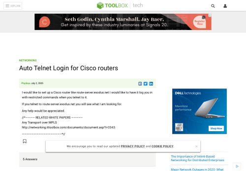 
                            13. Auto Telnet Login for Cisco routers - IT Toolbox