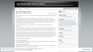 
                            9. Auto Wealth Maker Review & Bonus - WordPress.com