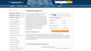 
                            3. Autobank Einlagenkonto im Tagesgeld-Vergleich - Tagesgeld.at