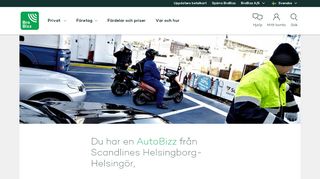 
                            2. AutoBizz från Scandlines Helsingborg-Helsingör | BroBizz®