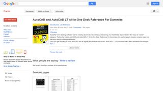 
                            5. AutoCAD and AutoCAD LT All-in-One Desk Reference For Dummies