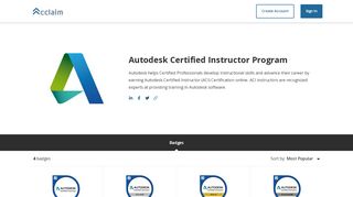 
                            13. Autodesk Certified Instructor Program - Badges - Acclaim