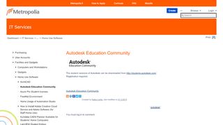 
                            10. Autodesk Education Community - IT Services - Metropolia Confluence