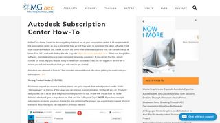 Autodesk Subscription Center How-To | MG.aec