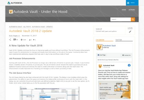 
                            2. Autodesk Vault 2018.2 Update - Autodesk Vault - Under the Hood