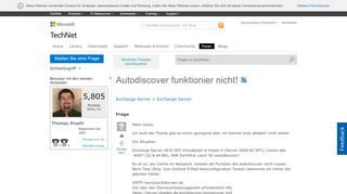 
                            4. Autodiscover funktionier nicht! - Microsoft