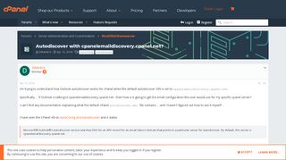 
                            13. Autodiscover with cpanelemaildiscovery.cpanel.net? | cPanel Forums