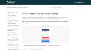 
                            9. Autofill doesn't work on my iOS device – Dashlane