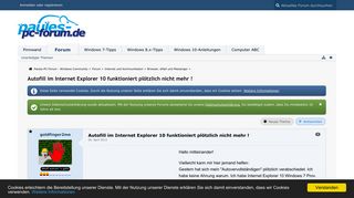 
                            4. Autofill im Internet Explorer 10 funktioniert plötzlich nicht mehr ...