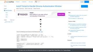 
                            13. AutoIT Script to Handle Chrome Authentication Window - Stack Overflow