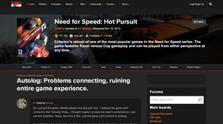 
                            11. Autolog: Problems connecting, ruining entire game experience ...