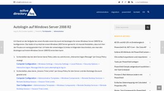 
                            1. Autologin auf Windows Server 2008 R2 - Active Directory FAQ