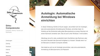 
                            2. Autologin: Automatische Anmeldung bei Windows einrichten