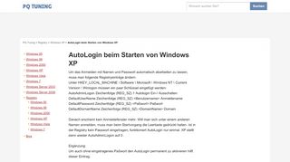 
                            8. AutoLogin beim Starten von Windows XP - Windows XP - Registry