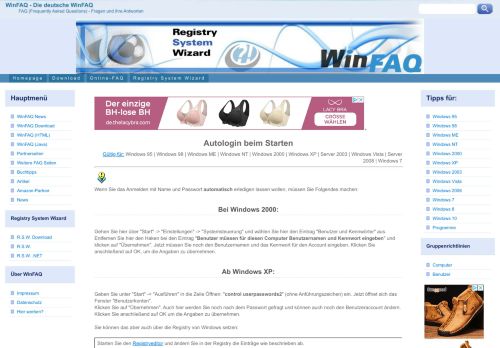 
                            5. Autologin beim Starten - WinFAQ