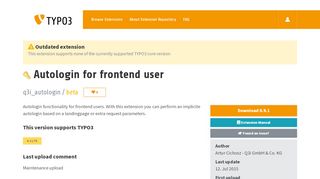 
                            3. Autologin for frontend user (q3i_autologin) - TYPO3 Extension ...