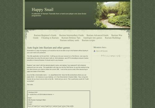 
                            8. Autologin into games - Happy Snail - Ikariam Beginner's Guide ...