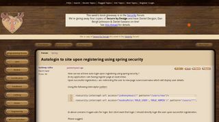 
                            4. Autologin to site upon registering using spring security (Spring forum ...