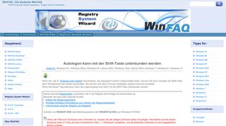 
                            11. Autologon kann mit der Shift-Taste unterbunden werden - WinFAQ