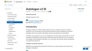 
                            13. Autologon - Windows Sysinternals | Microsoft Docs