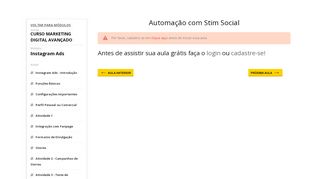 
                            3. Automação com Stim Social - Curso Marketing Digital Avançado