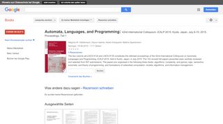 
                            7. Automata, Languages, and Programming: 42nd International Colloquium, ...