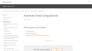 
                            8. Automate Tasks Using tabcmd - Tableau