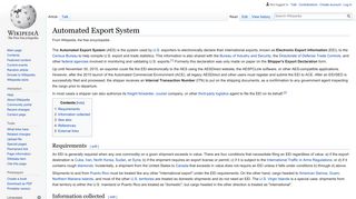 
                            9. Automated Export System - Wikipedia