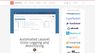 
                            8. Automated Laravel Error Logging and Monitoring - Laravel News