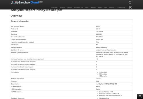 
                            4. Automated Malware Analysis Report for Pitney-Bowes.pdf - Generated ...