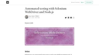 
                            1. Automated testing with Selenium WebDriver and Node.js - Medium