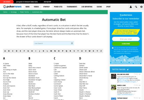 
                            7. Automatic Bet | Poker Terms | PokerNews