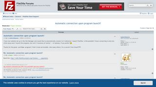 
                            6. Automatic connection upon program launch? - FileZilla Forums