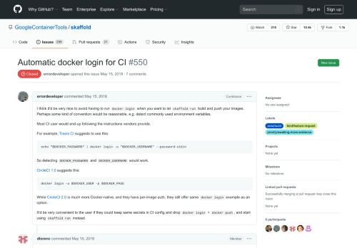 
                            6. Automatic docker login for CI · Issue #550 · GoogleContainerTools ...
