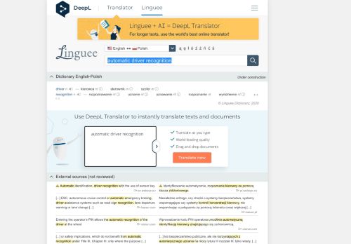 
                            7. automatic driver recognition - Polish translation – Linguee