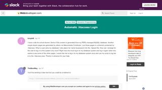 
                            4. Automatic .htaccess Login - WebDeveloper.com Forums