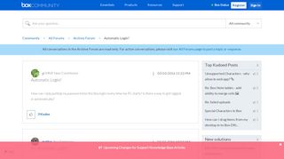 
                            1. Automatic Login? - Box
