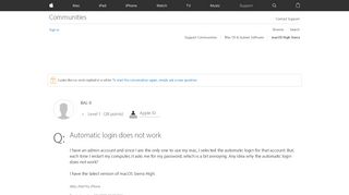 
                            4. Automatic login does not work - Apple Community