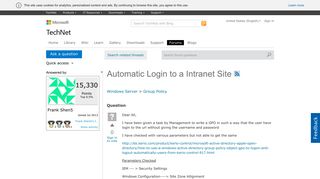 
                            1. Automatic Login to a Intranet Site - Microsoft