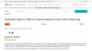 
                            5. Automatic login to CRM on internal network and/or with mobile app ...